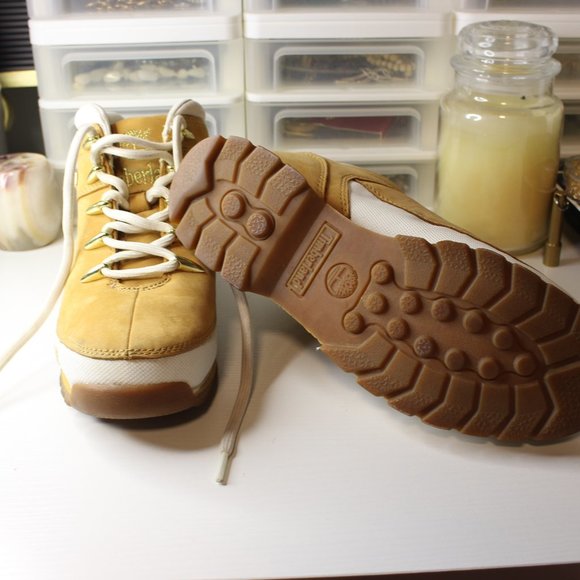 Euro Hiker Boot Timberland 8 Women Tan White READ - Picture 13 of 16